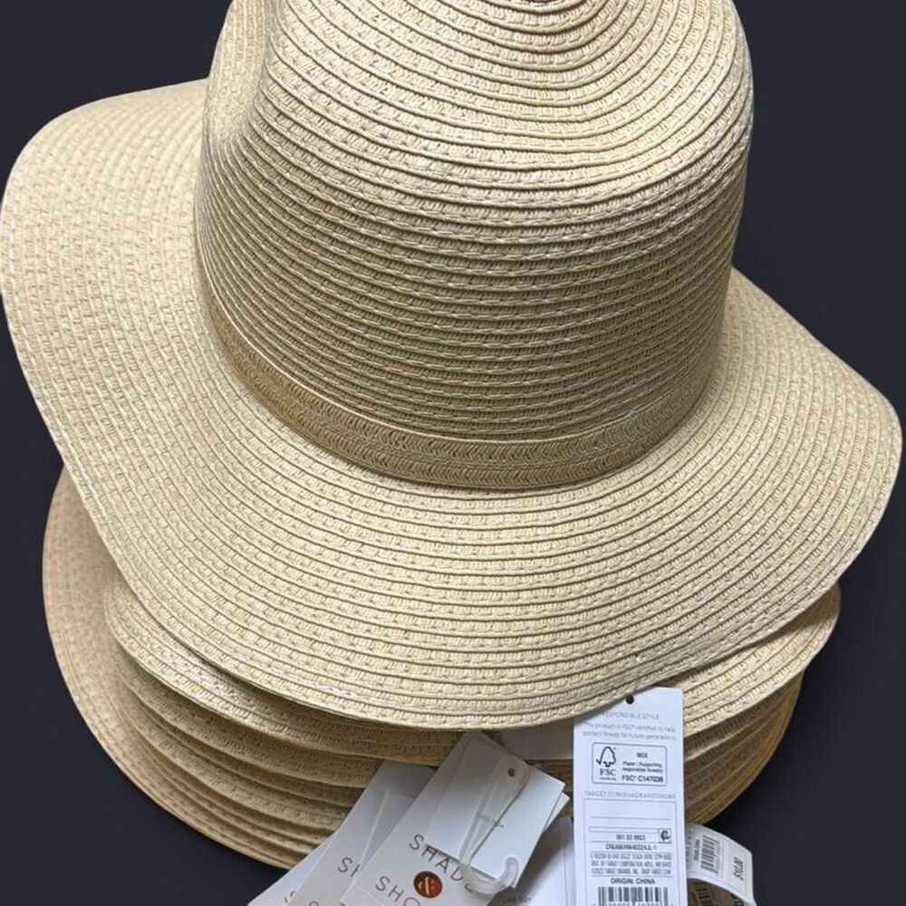 Lot of Shade & Shore Women's Cream Hats (8)